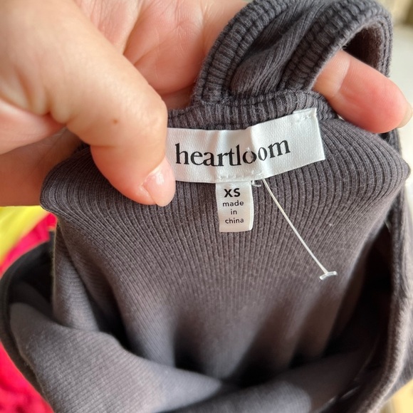 Heartloom Tricia Dress Grey Ribbed Midi One Shoulder XS - Picture 10 of 10